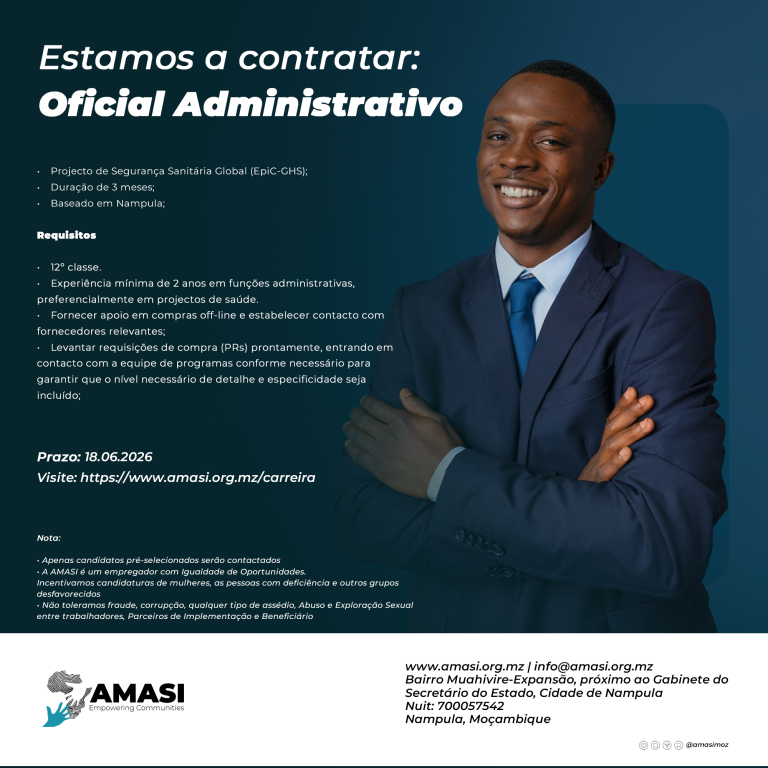 Estamos a Contratar: Oficial de Administrativo